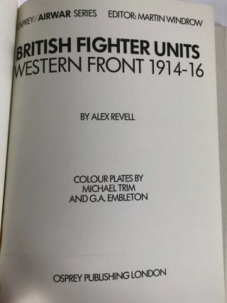 British Fighter Units Western Front 1914 - 16 Osprey Airwar 14 Alex Revell 4