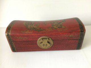 Vintage Red Chinese Dragon Small Storage Chest 3