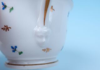 18thC.  French FACE HANDLE Porcelain Cup Cornflower Sprig Antique Paris Empire 2
