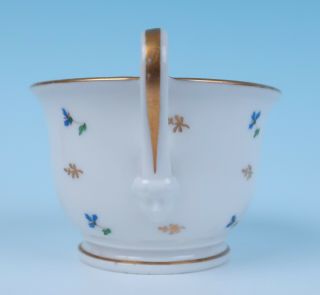 18thC.  French FACE HANDLE Porcelain Cup Cornflower Sprig Antique Paris Empire 3