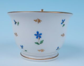 18thC.  French FACE HANDLE Porcelain Cup Cornflower Sprig Antique Paris Empire 5