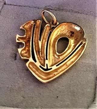 Birks 18K Modernist LOVE pendant from the 1970 ' s era.  Heavy 10.  8 Grams 1 1/4 by 1 4