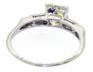 Antique Platinum 1.  16CT diamond wedding engagement ring w/ 1.  0CT center size 7.  5 3