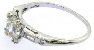 Antique Platinum 1.  16CT diamond wedding engagement ring w/ 1.  0CT center size 7.  5 4
