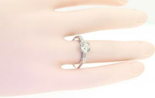 Antique Platinum 1.  16CT diamond wedding engagement ring w/ 1.  0CT center size 7.  5 5