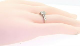 Antique Platinum 1.  16CT diamond wedding engagement ring w/ 1.  0CT center size 7.  5 6