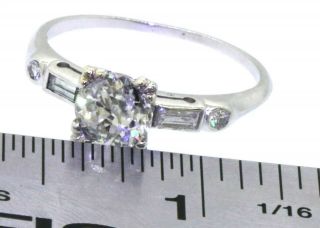 Antique Platinum 1.  16CT diamond wedding engagement ring w/ 1.  0CT center size 7.  5 7