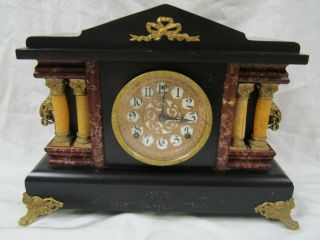 Antique Sessions 8 Day Chiming Adamantine Mantle Clock In Good Order