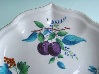 Antique English Porcelain Derby Heart Tray Hand Painted PLUMS & FLOWERS c1800 3