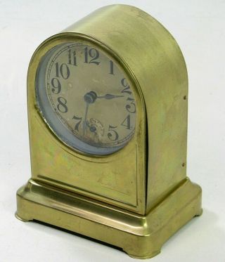 Antique 1901 Patent Waterbury Brass Alarm Shelf Clock