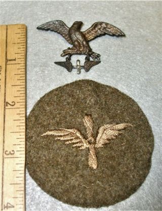 Us Air Service Wwi Sweetheart Pin And Sleeve Patch Insignia Pinback