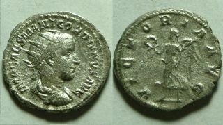 Gordian 242ad Antoninianus Rare Ancient Roman Silver Coin Victory Antioc