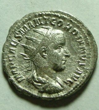 Gordian 242AD antoninianus Rare ancient Roman Silver coin Victory Antioc 2