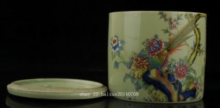 China Old Famille Rose Bird And Flower Porcelain Cricket Cans/yongzheng Mark C01