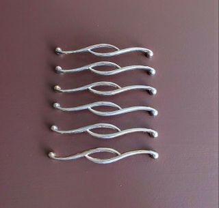 Vintage Belwith Drawer Pulls Mid Century Modern Silver Chrome 5 " Bore Set Of 6