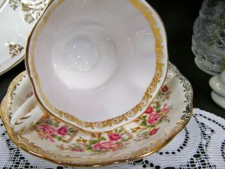 ROYAL ALBERT tea cup and saucer LAVENDER pink roses Green Park series teacup 5