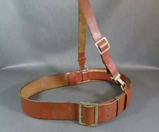 1943 Stecher Wwii German Officer Luger P08 Pistol Gun Holster Leather Belt&strap