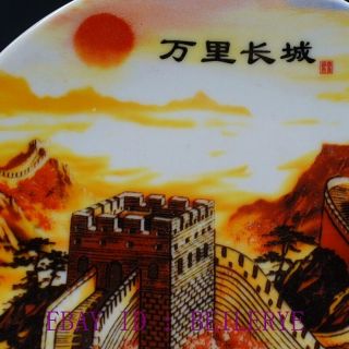 Chinese Famille Rose Porcelain Hand - painting “长城” Plate W Qing Qianlong Mark 3