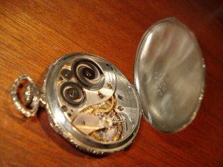 Vintage Elgin Pocket Watch 17 jewel size 12 adjusted dial & case runs well 5