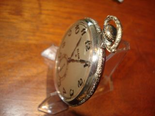 Vintage Elgin Pocket Watch 17 jewel size 12 adjusted dial & case runs well 6