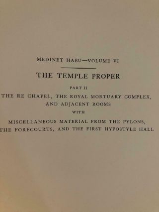 Medinet Habu Vol.  6 The Temple Proper,  Part II,  1963,  Rare, 4