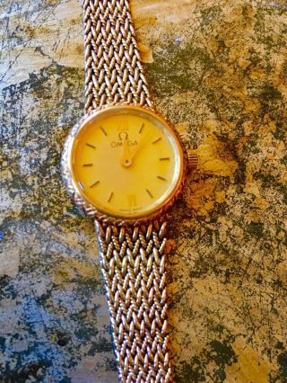 Auth Omega 14k Solid Gold Bracelet Wrist Watch Band Not Scrap Vintage 50s 60s