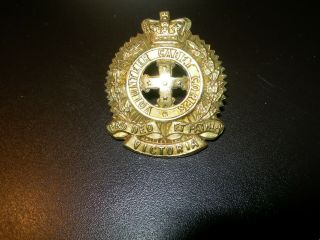 Pre - Federation Volunteer Cadet Corps Victoria Brass Cap Badge - 2 - Lugs Ok