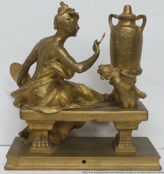 Antique Joseph Gustave Cheret Dore Bronze 11x6x12 Woman French Sculpture 4