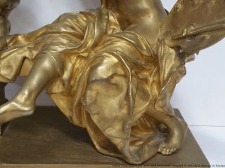 Antique Joseph Gustave Cheret Dore Bronze 11x6x12 Woman French Sculpture 7