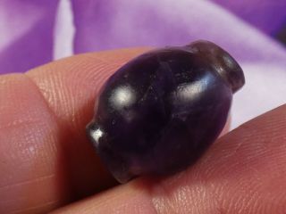 ANCIENT PYU PURPLE AMETHYST COLLAR SHAPE BEAD ROBUST 28.  6 BY 16 BY 14 MM TOPS 2
