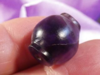 ANCIENT PYU PURPLE AMETHYST COLLAR SHAPE BEAD ROBUST 28.  6 BY 16 BY 14 MM TOPS 3