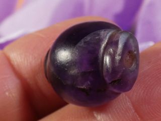 ANCIENT PYU PURPLE AMETHYST COLLAR SHAPE BEAD ROBUST 28.  6 BY 16 BY 14 MM TOPS 5