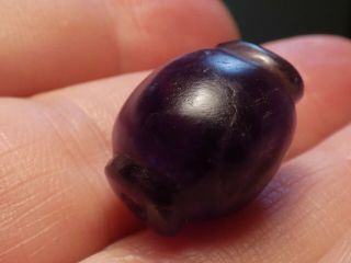 ANCIENT PYU PURPLE AMETHYST COLLAR SHAPE BEAD ROBUST 28.  6 BY 16 BY 14 MM TOPS 7