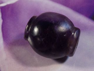ANCIENT PYU PURPLE AMETHYST COLLAR SHAPE BEAD ROBUST 28.  6 BY 16 BY 14 MM TOPS 8