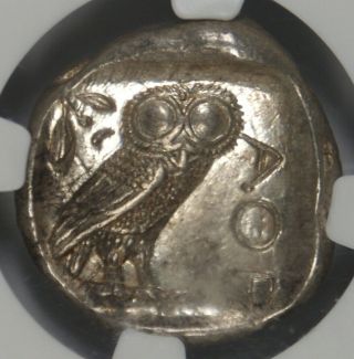 Ancient Attica Athens 440 - 404 Bc Athena Owl Tetradrachm Silver Coin Ngc Ch Au