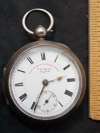 Antique Express English Lever Graves England Sterling Silver Pocket Watch