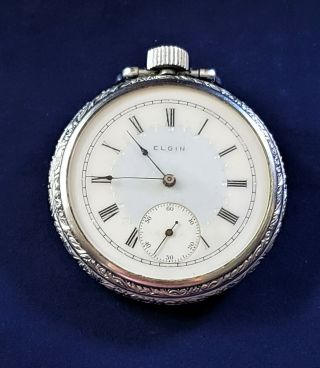 1905 Elgin Size 16s Pocket Watch Fancy Dial Runs,  Watch