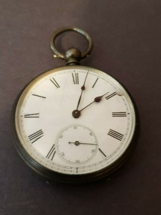 Fine Silver Pocket Watch Vintage Key Wind 72.  4 Grams G.  H.  Holmes