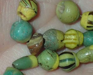 20 Ancient Rare Egyptian Alexandria Glass Beads,  1800,  Years Old,  7 - 11mm,  S189