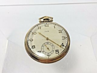 Antique,  Elgin,  15j,  10k Gold Filled,  Ornate Open Face Pocket Watch,  Parts Only