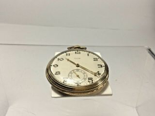 Antique,  Elgin,  15J,  10K gold filled,  Ornate Open Face Pocket Watch,  Parts Only 3