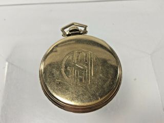 Antique,  Elgin,  15J,  10K gold filled,  Ornate Open Face Pocket Watch,  Parts Only 4