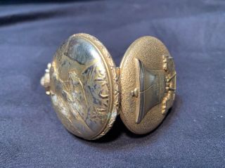 Vtg Rodania Bicentennial Incabloc Swiss Pocket Watch Liberty Bell & Eagle Runs