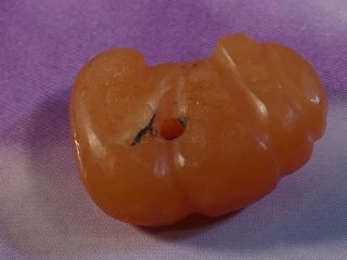 ANCIENT PRE - COLUMBIAN TAIRONA RED AGATE GRUB GUSANO RARE BEAD 17 BY 12 BY 6.  6 MM 7