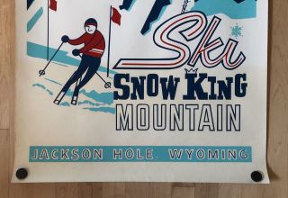 Vintage Poster SKI SNOW KING MOUNTAIN JACKSON HOLE Wyoming Travel Rare 3