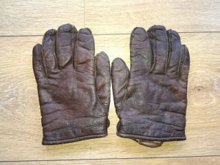 Vintage Ww2 Authentic Germany Luftwaffe Flight Pilot Aviator Leather Gloves 2