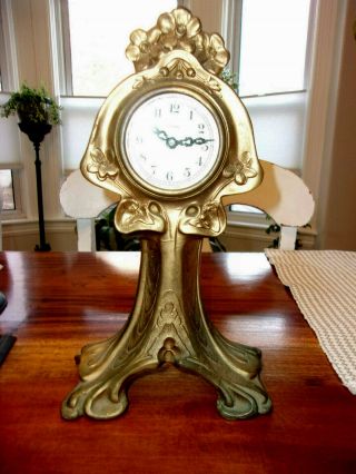 Antique Haven Clock Co.  8 Day Brass / Bronze Mantel Clock