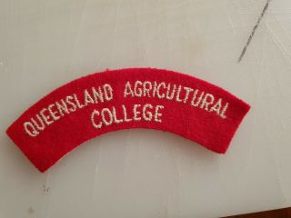 Australian Cloth Shoulder Title: Queensland Agricultural College.
