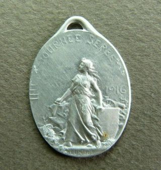 Wwi French Patriotic Aluminium Pendant Medal 1916 France Serbia