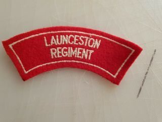 Australian Cloth Shoulder Title: Launceston Regiment